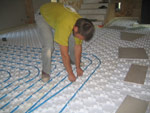 Installation d'un plancher chauffant